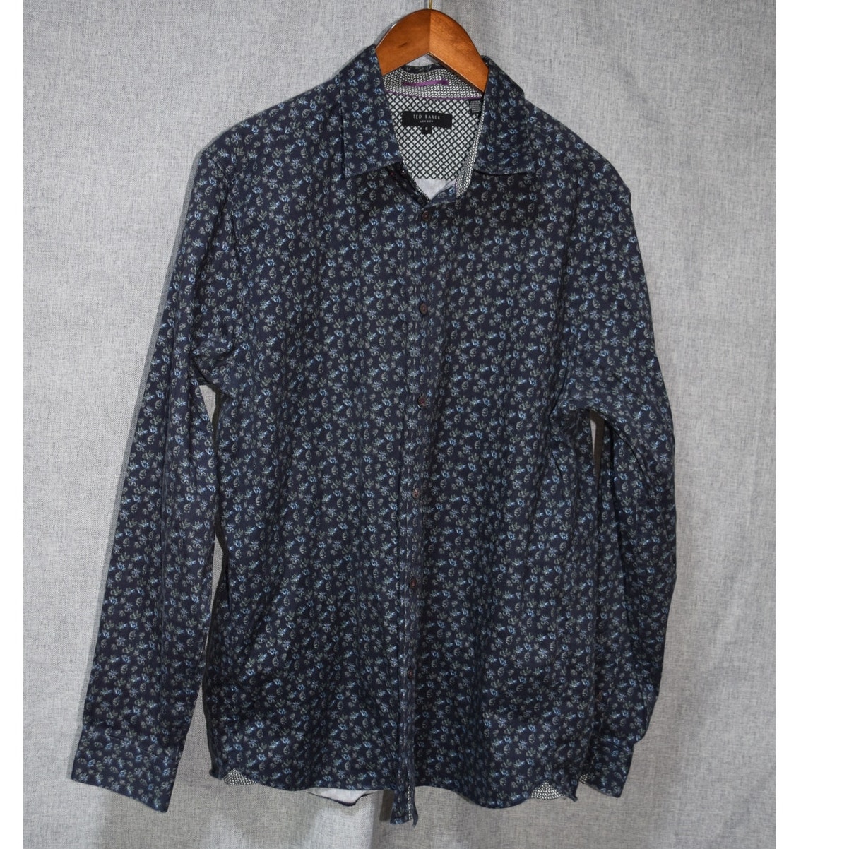 Ted Baker London Navy Floral Button Down Shirt Men’s Size 6